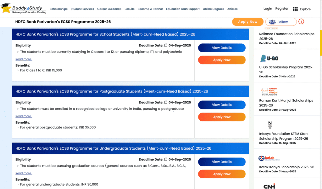 HDFC Scholarship 2025