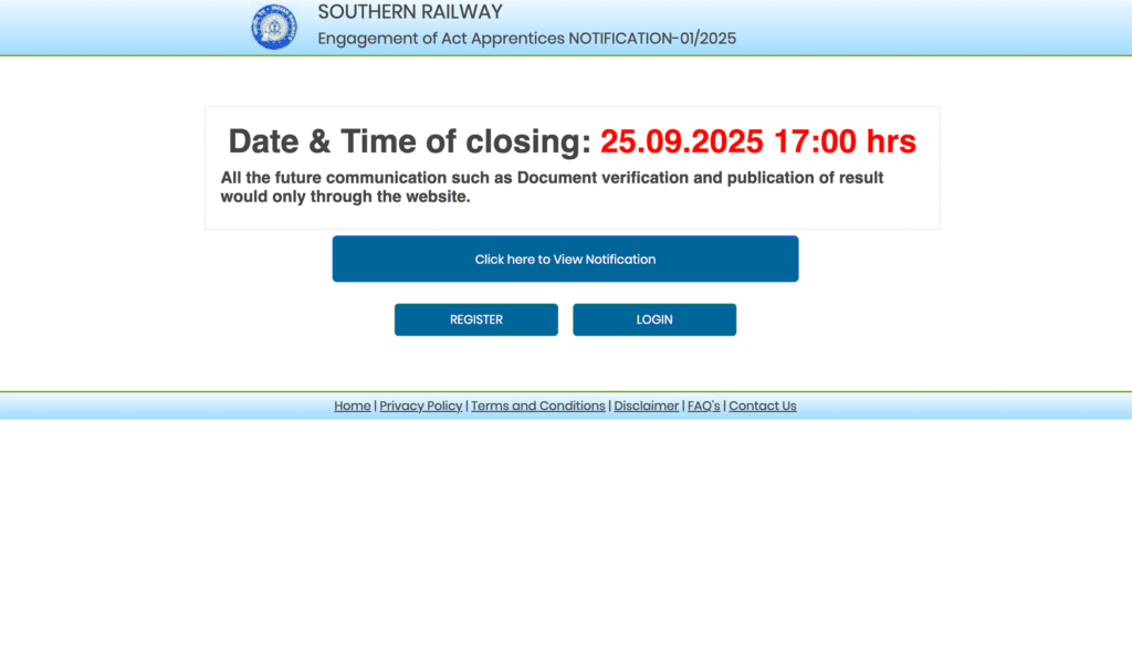 RRC SR Apprentice Recruitment 2025
